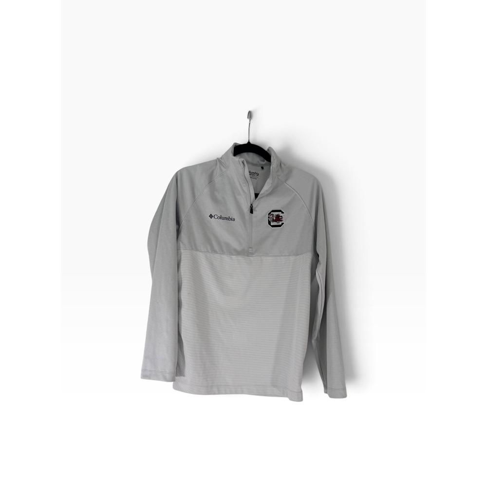 Columbia Golf South Carolina Gamecocks Quarter Zip Pullover Gray Mens Small